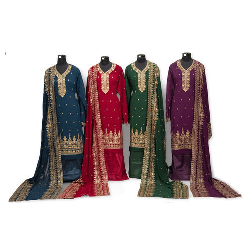 3 Piece Unstitched Embroidered Salwar Suit