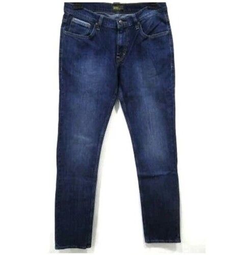 Navy Blue Color Plain Pattern Fancy Mens Jeans