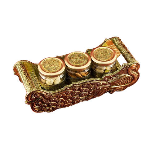 Peacock Dry Fruit Box With Tray