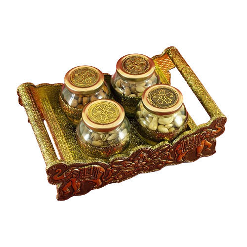 Wooden Elephant Design Handicraft Serving Tray