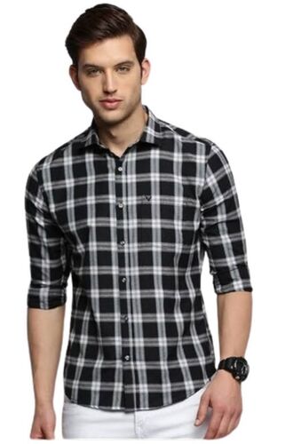 Premium Design Machine Wash Checked Mens Cotton Shirt