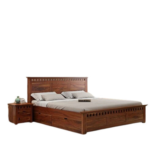 Polished Wooden Double Bed