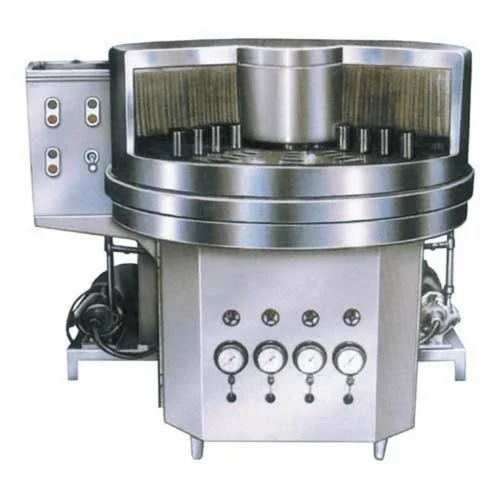 Semi Automatic Rotary Bottle Washing Machine - Premium Quality 600 Ltrs/Hour Capacity Silver Color | Electric Power Source High-Efficiency Detergent Wash Steam Recirculation