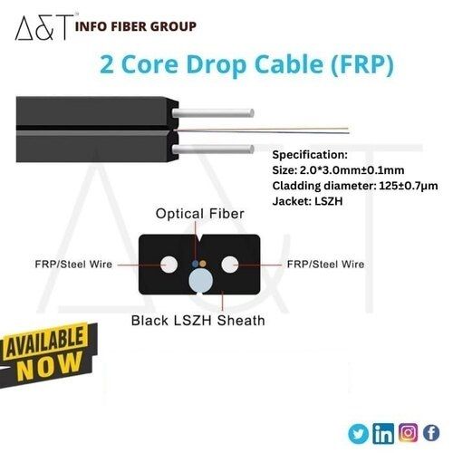 2 Core Unarmoured Drop Cable FRP