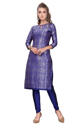 Round Neck 3/4th Sleeves Designer Ladies Suits