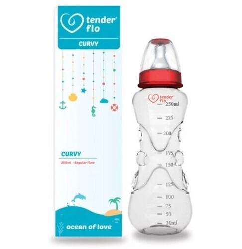 Transparent Tender Flo Curvy Feeding Bottles