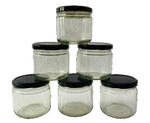 Lightweight Solid Structure Round Shape Plain Transparent Salsa Glass Jar