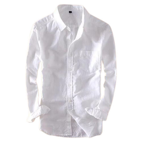 Mens Plain White Casual Cotton Shirts