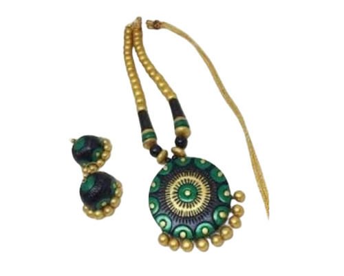 Emerald Green Terracotta Necklace Set