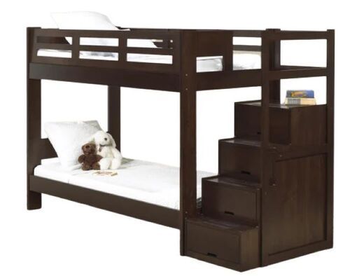 Dark Brown Kids Bunk Bed