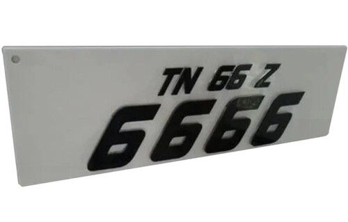 Square Shape Acrylic Number Plate For Car And Bike