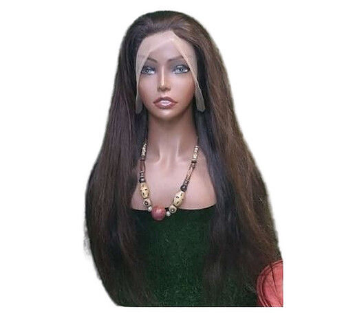 Full Lace Wigs - Remy Human Hair, 8" to 30" Inches, Natural Brown Black | Comfortable, Lightweight, Party Wear, Straight Style