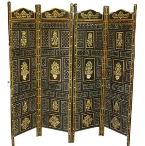 Antique Rectangular Polished Finish Printed Wooden Partition