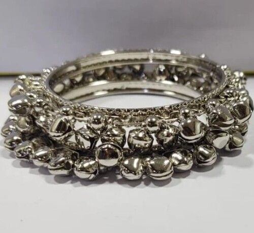 Silver Color Round Shape Artificial Bangle For Party Wear