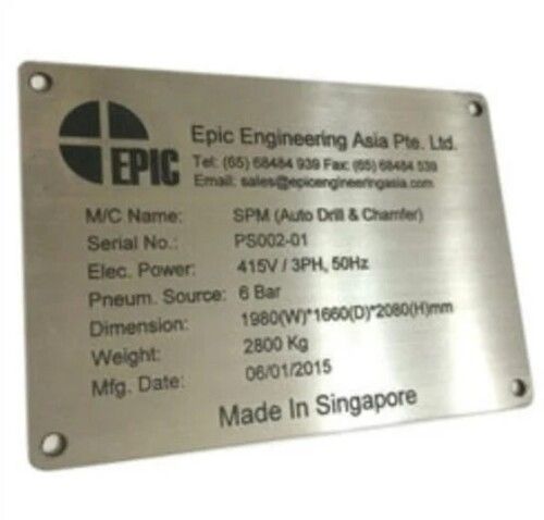 Aluminium Silver Etching Brass Name Plates