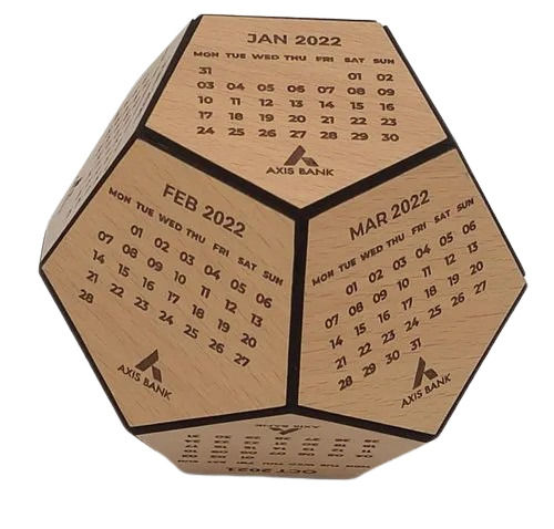 Eco Friendly Engraving Hexagon Table Calendar