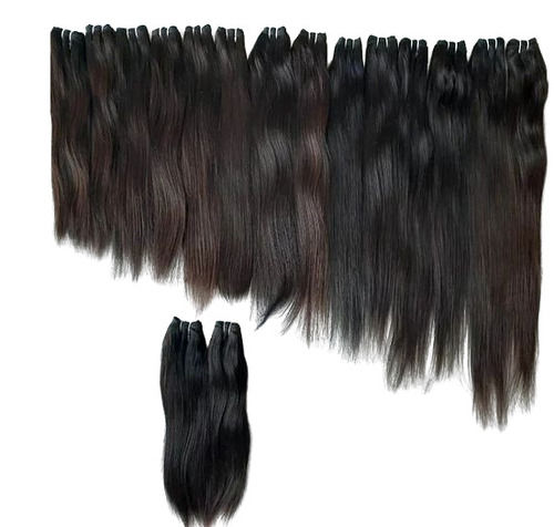 Shiny Silky 100 Percent Natural Black Straight Human Hair Extension for Ladies