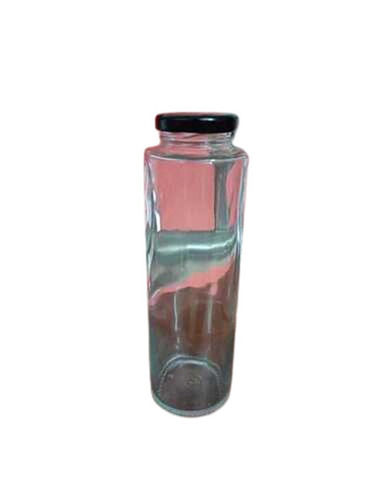 Solid Structure Round Shape Plain Transparent Glass Empty Water Bottles with Screw Cap