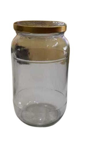 Glass Jar - 400ml Transparent, Glossy Finish | Lightweight, Easy to Use, Weather and Water Resistant, Round Shape, Screw Lid