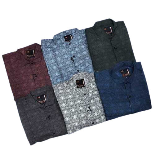 Casual Wear Regular Fit Full Sleeve Readymade Breathable Cotton Mens Printed Shirts