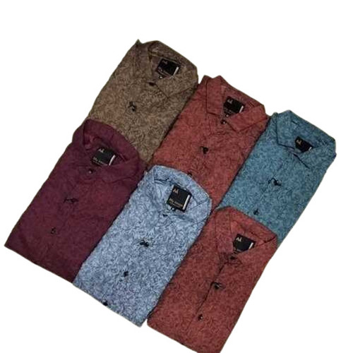 Casual Wear Regular Fit Full Sleeve Readymade Breathable Cotton Mens Printed Shirts