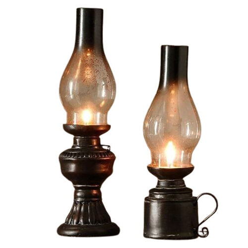 Table Mounted Portable and Lightweight Decorative Kerosene Glass Candle Lamp