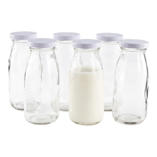 Leak Proof Round Shape Transparent Milk Bottle