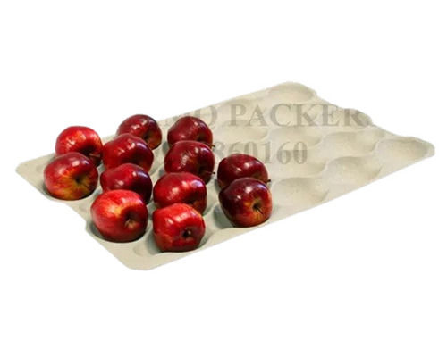 100 Percent Recyclable Eco-Friendly Rectangular Plain Paper Apple Tray for Packaging