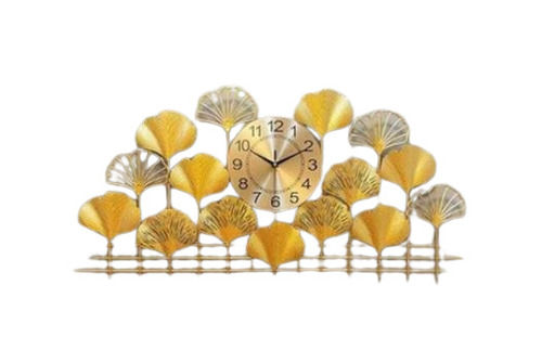 Sturdy Construction Decorative Golden Iron Wall Clock