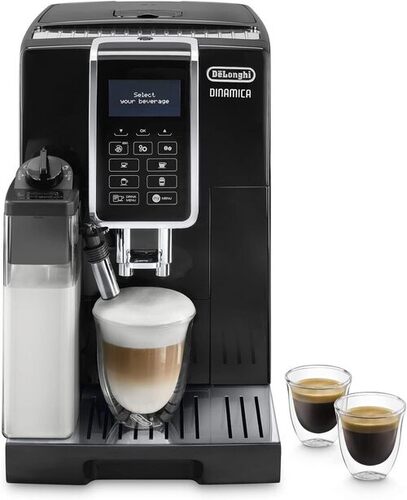 De'Longhi Dinamica ECAM 350.55.B Coffee Machine - Stainless Steel, Automatic, Matte Black | Direct Selection Buttons, LatteCrema Milk System, 13-Stage Conical Burr Grinder, Easy to Clean, Personalized Drink Settings