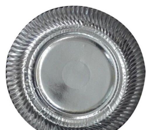 Silver Round Shape Disposable Paper Plate For Party And Events