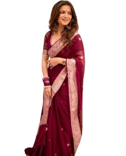 High Quality Maroon Casual Wear Art Silk Saree