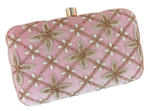 Clutch Bags - Lightweight Pink Clutch with Button Closure | Water and Moisture Resistant, Reusable and Washable, Ideal for Personal Items