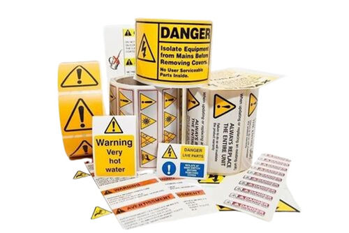 Rectangular Waterproof Single Sided Printed Adhesive Warning Label Stickers for Packaging