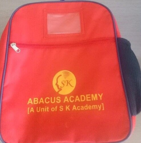 Red Color Plain Unisex Abacus Student Bag