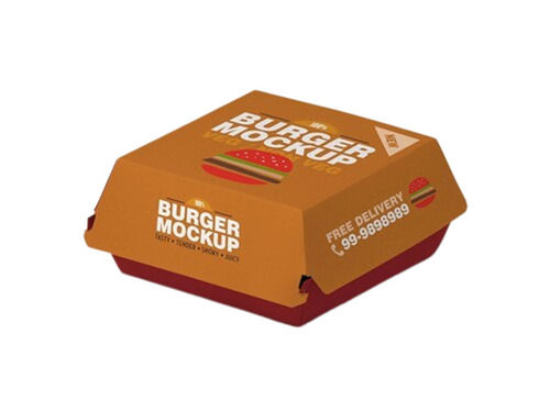 Lightweight and Portable Square Shape Eco-Friendly Paper Printed Burger Box for Packaging