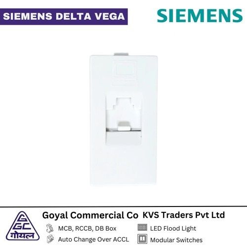 Siemens Delta Vega 1M Snow White Receptor Modular RJ45 Computer Socket