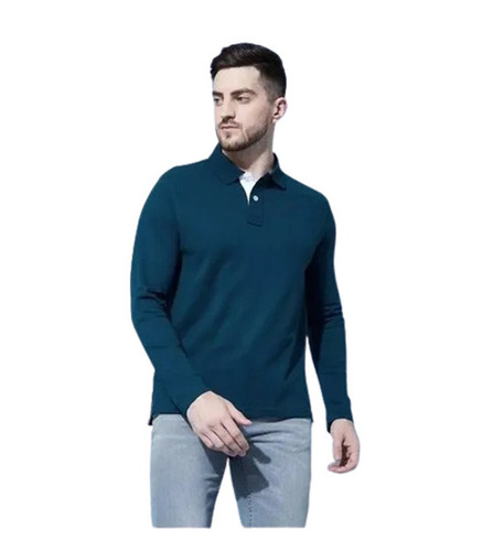 Mens T-Shirts - Cotton, Regular Fit S-XXL, Blue, Long Sleeve O-Neck | Breathable, Skin-Friendly, Fade & Wrinkle Resistant