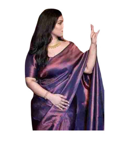 Casual Wear Light Weighted Shrink Resistant Breathable Plain Traditional Ladies Sarees