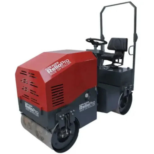 Ride On Roller - Metal Built, 700kg Weight | Low Noise Operation, Long Service Life, High Efficiency, Easy to Operate, Red & Black Design