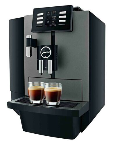 Jura X6 Automatic Coffee Machine - Metal Construction, 2700 Watt Power | Dual Spouts, Integrated Milk Frother, Programmable Strength Settings, LCD Display