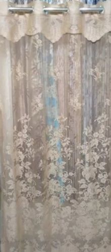 7x4 Feet Size Cream Polyester Floral Net Curtain