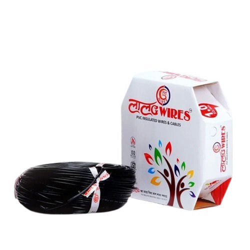 PVC Wires - Single Core, Copper Conductor, Standard Size, Matte Black | Eco-Friendly, High Strength, Shock and Heat Resistant, Flexible and Lightweight