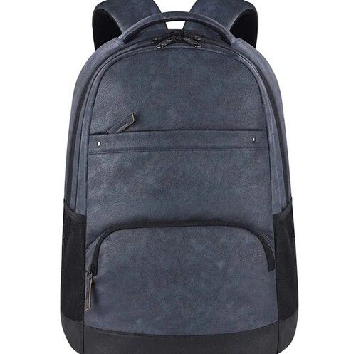 Blue Color Plain Pattern Waterproof Backpack For Men