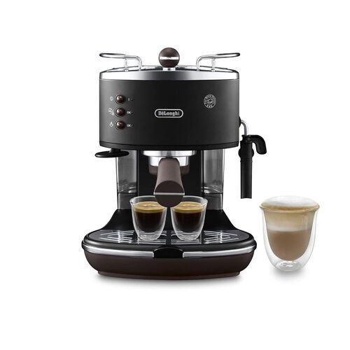 De'Longhi Icona Vintage ECOV311.BG - Stainless Steel, Black Espresso Coffee Maker | Real Barista Experience, Prepare Espresso and Frothy Cappuccino