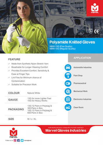 Fine Quality Polyamide Knitted Gloves