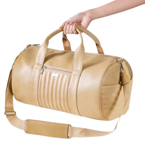 Round Shape Plain Pattern Canvas Duffel Bag