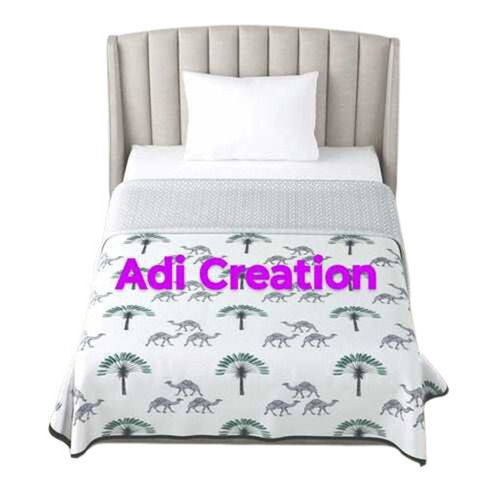 Shrink Resistant Soft Touch Printed Breathable Cotton Double Bed Sheet with 2 Pillowcase