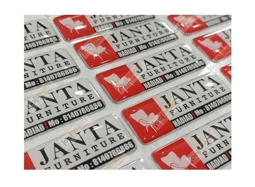 Rectangular Waterproof Polished Finish Corrosion Resistant Steel Body Single Sided Printed Dome Stickers