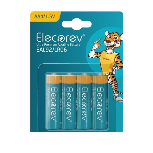 Voltage 1.5 Elecorev AA Alkaline Battery Pack Of 4 Pieces